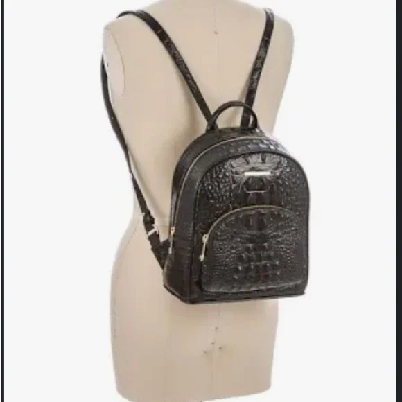 Brahmin Glossy Black Embossed Backpack - Picture 2 of 10